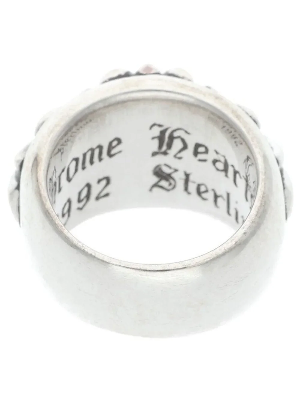 Chrome Hearts Flrl Crs Floral Cross Silver Ring